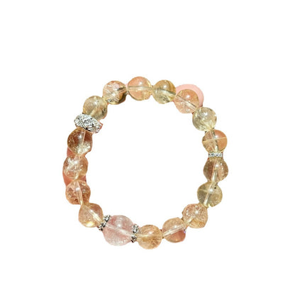 Natural Yellow Citrine White Crystal Gift Bracelets