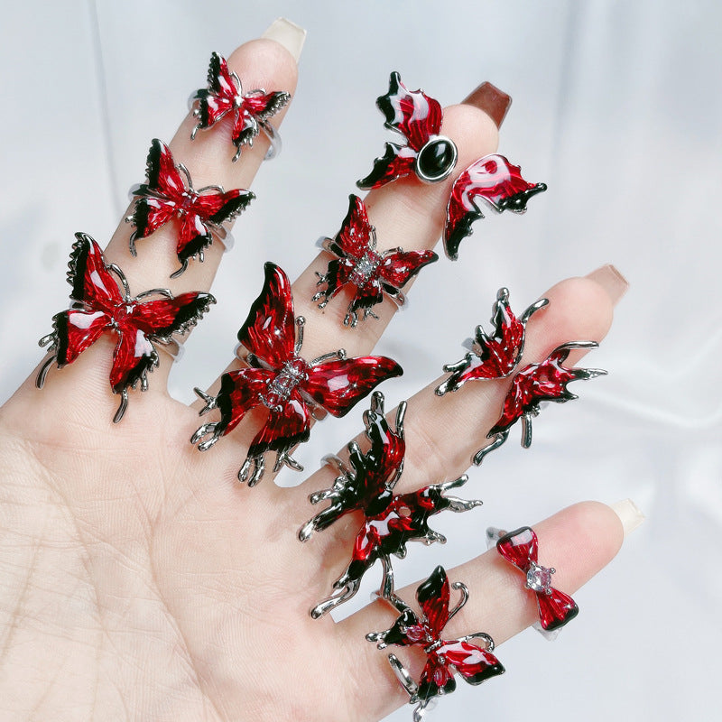 Glazed Butterfly Opening Female Temperamental Minority Rings