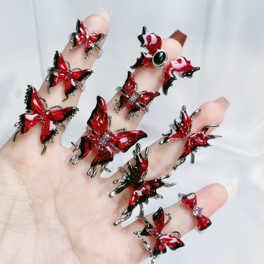Glazed Butterfly Opening Female Temperamental Minority Rings