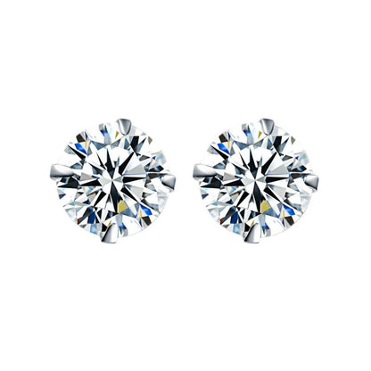 Women's Sparkling Zircon For Simple White Diamond Earrings