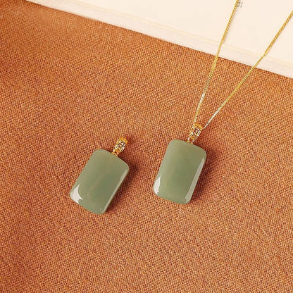 Women's White Square Lucky Titanium Steel Affordable Pendants