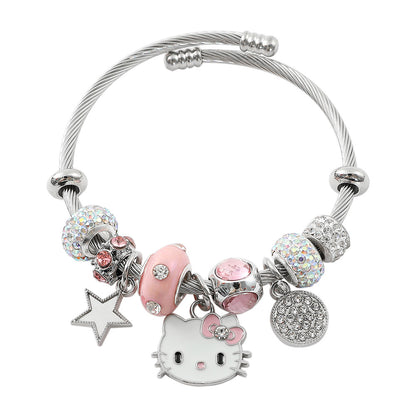 Anime Hello Kitty Clow Beaded Ornament Bracelets