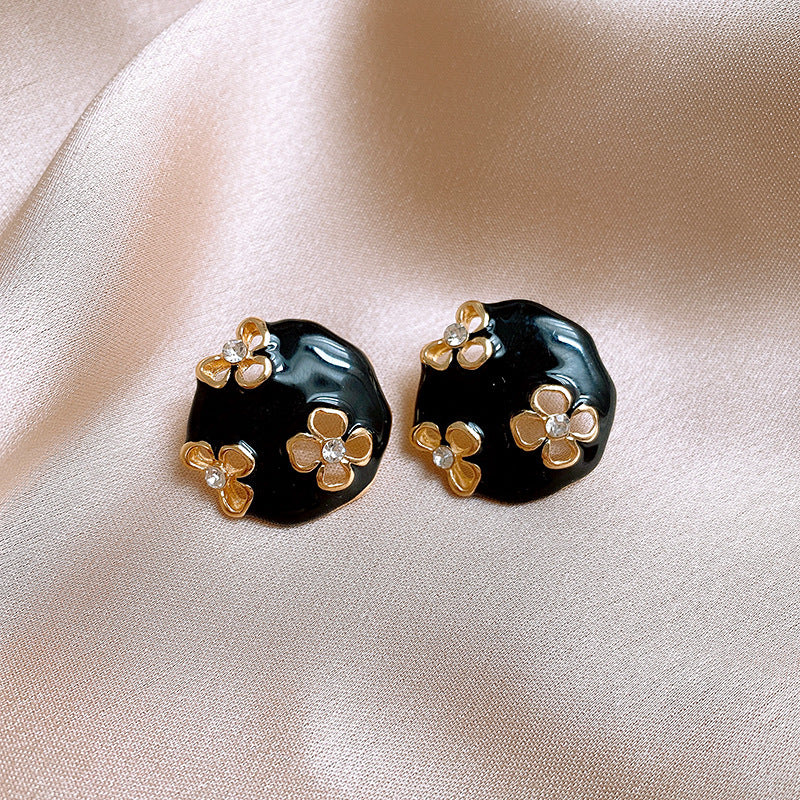 Women's Enamel Oil Painting Style Light Luxury Earrings