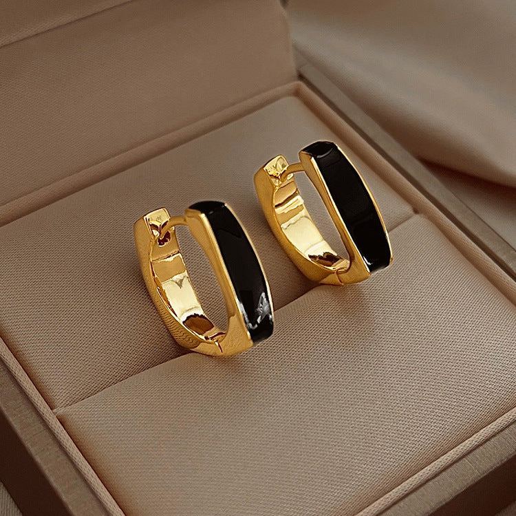 Dripping Square Niche Elegant Geometric Advanced Earrings