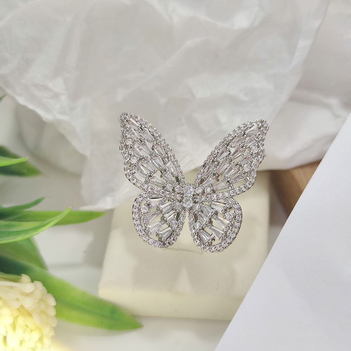 Zircon Butterfly Open Index Finger Trendy Rings