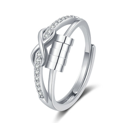 Rotatable Micro Inlaid Zircon High-grade Anxiety Rings