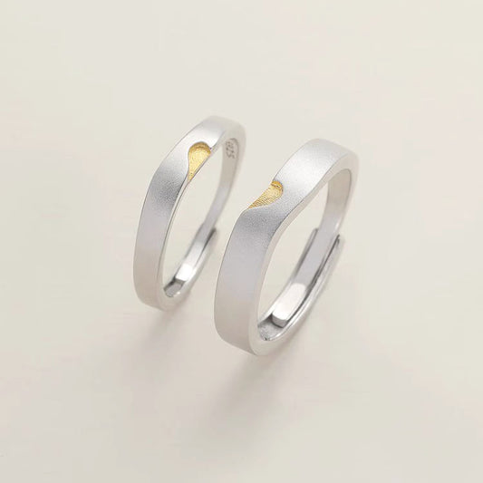 Heart-to-heart Couple Niche Irregular Frosted Love Rings