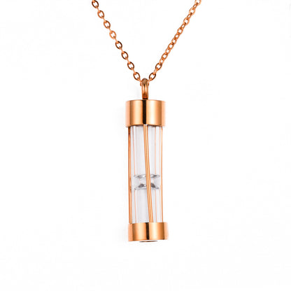 Stainless Steel Hourglass Shape Open Perfume Bottle Pendants