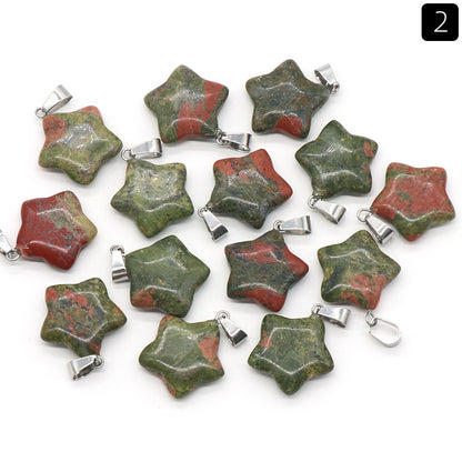 Beautiful Five-pointed Star Natural Stone Accessories Pendants