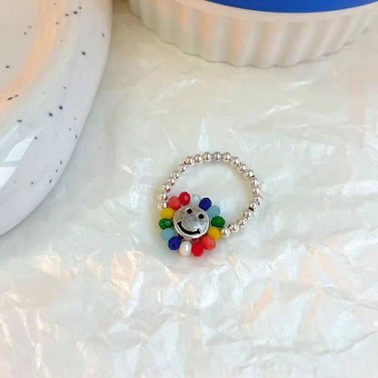 Beaded Female Fashion Elastic Personality Simple Rings