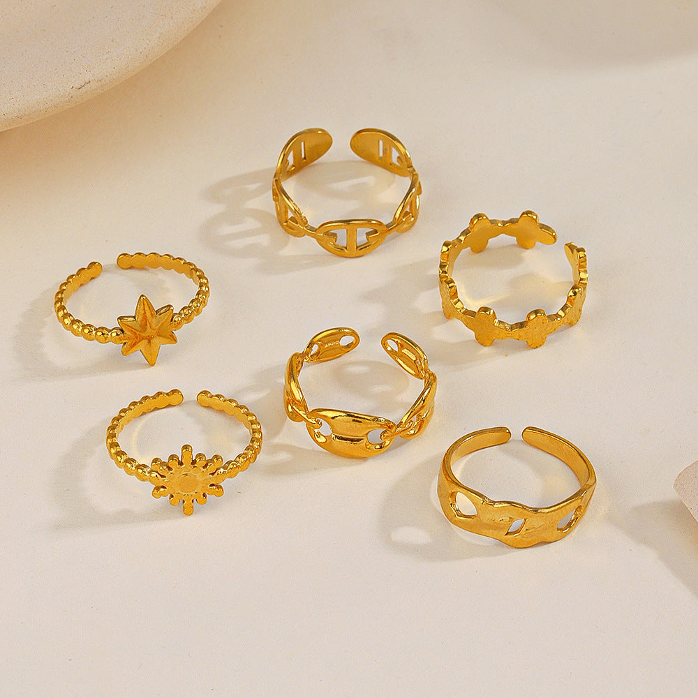 Star Moon Personalized Hip Hop Popular Rings