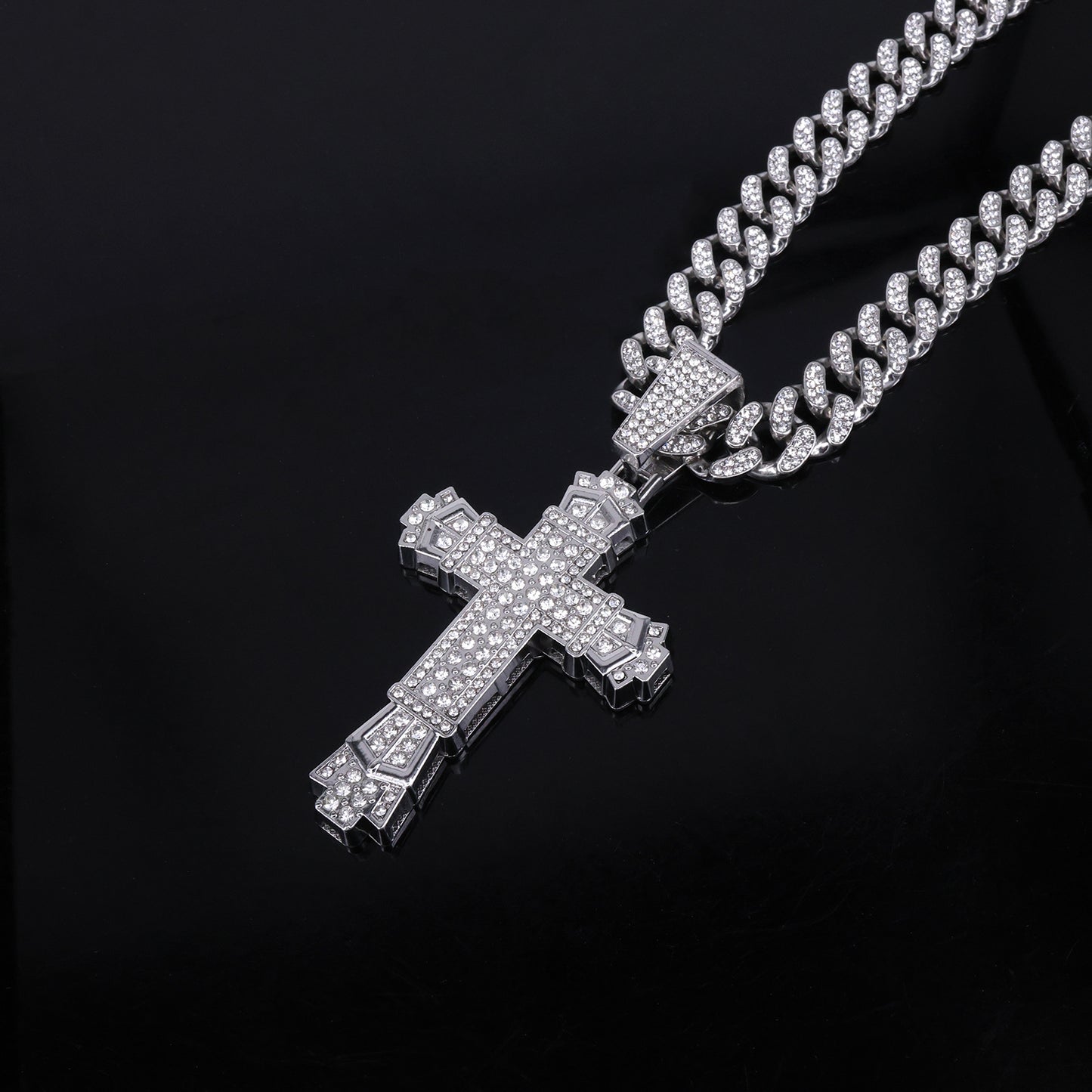 Men's Cross Diamond Alloy Personality Hipster Hip Hop Pendants