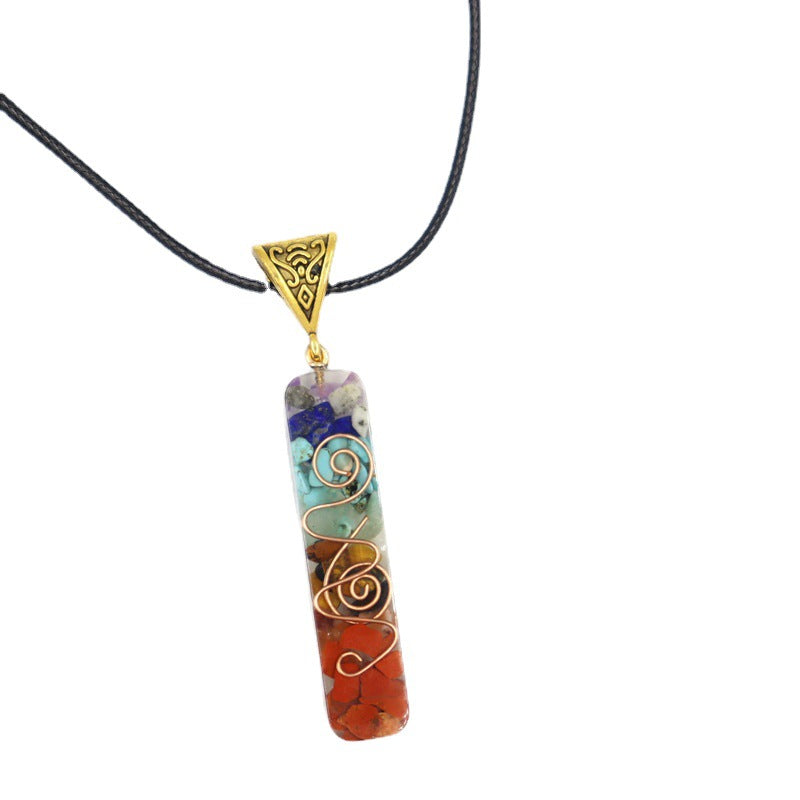 Fashion Natural Stone Crystal Colors Yoga Pendants