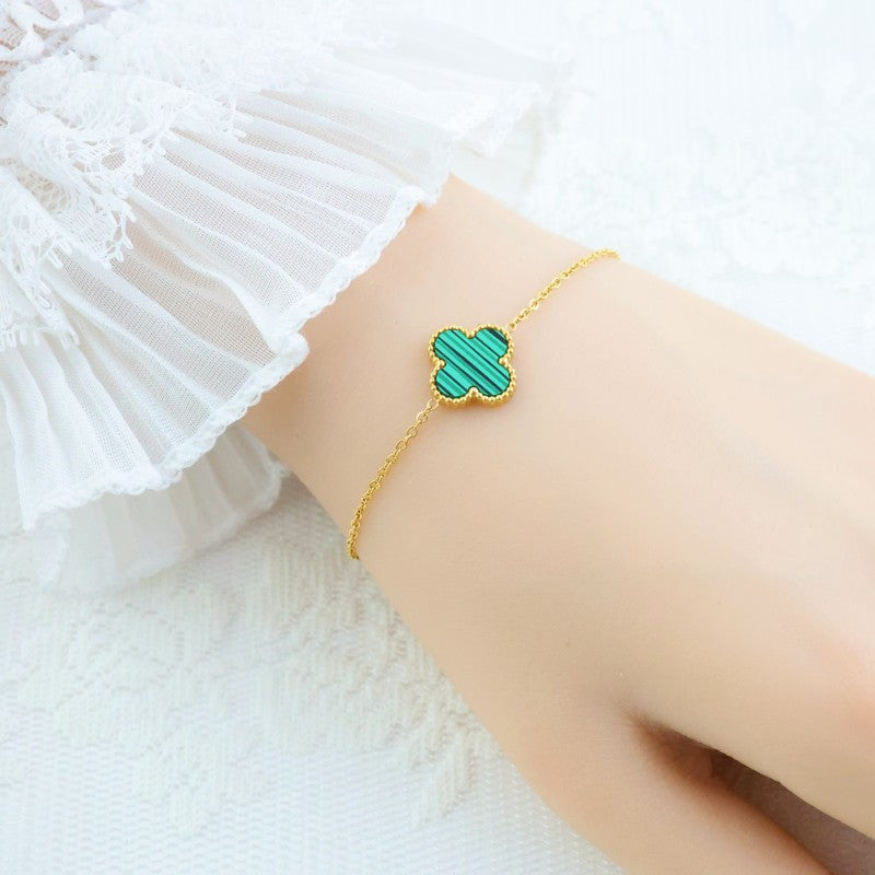 Women's Stainless Steel Four-leaf Clover Single Flower Bracelets