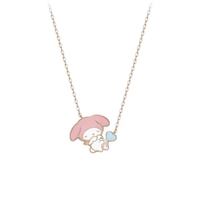 Female Niche Design Cartoon Big Ear Melody Necklaces