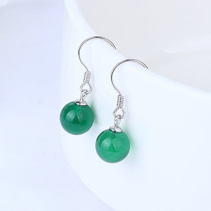 Sier Elegance Retro Chalcedony Super Beryl Earrings