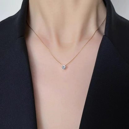 Single Diamond Zircon Sweater Chain Clavicle Necklaces