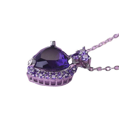 Fashion Innovative Slouchy Luxury Amethyst Heart-shaped Pendants