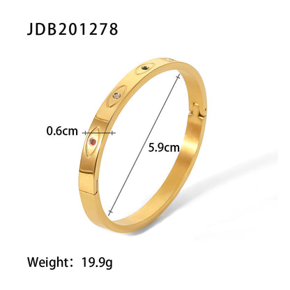 Women's Titanium Steel Fashion Stainless Zircon Inlaid Bracelets
