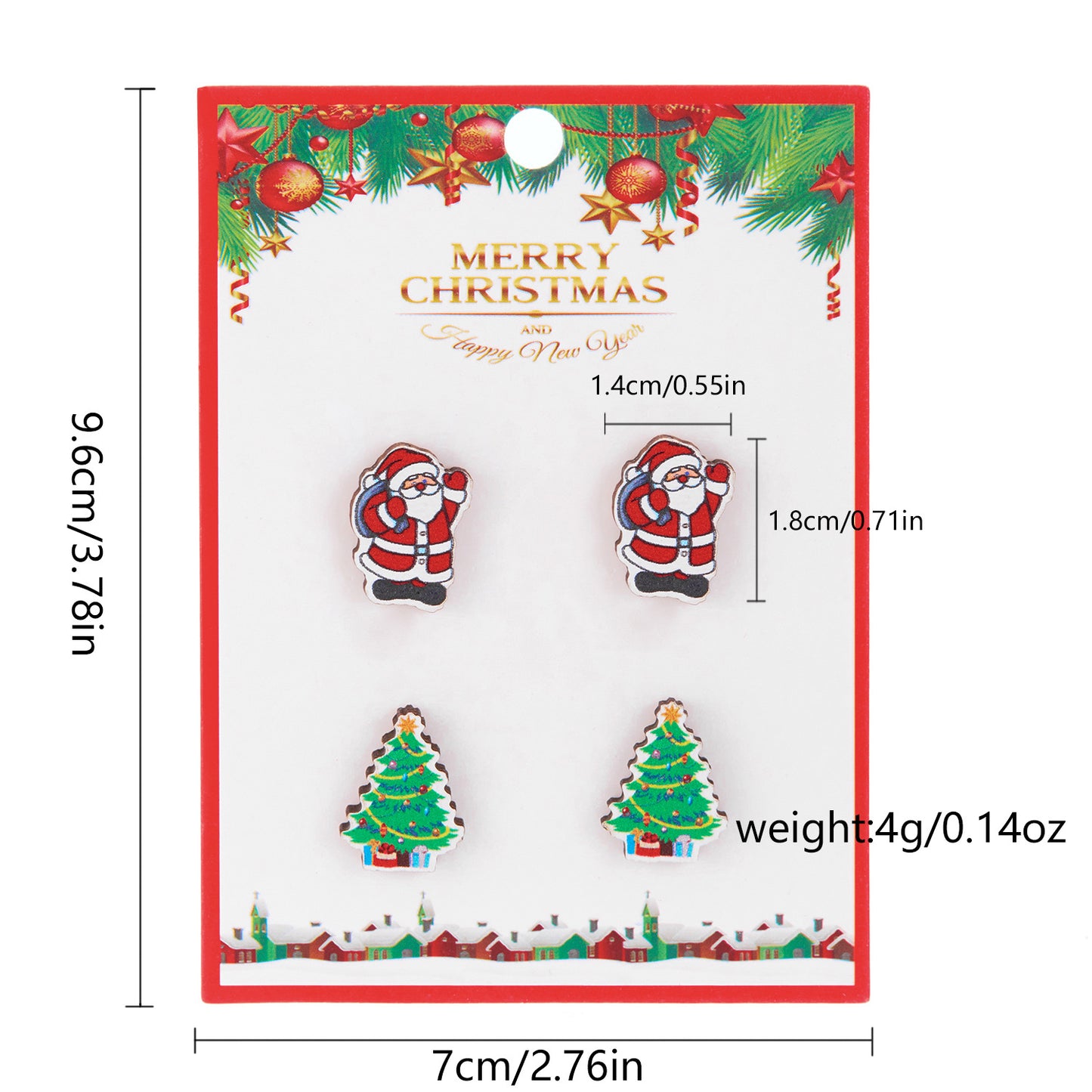 Women's Snowman Snowflake Combination Suit Wooden Cardboard Earrings