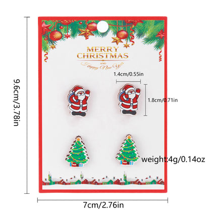 Women's Snowman Snowflake Combination Suit Wooden Cardboard Earrings