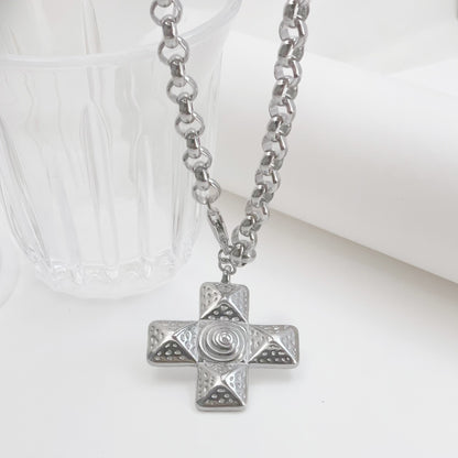 Sense Gyro Pattern Cross Light Luxury Necklaces