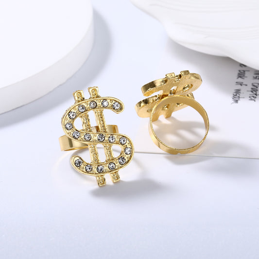 Women's & Men's Nightclub Dollar Symbol Open Hip Hop Rings