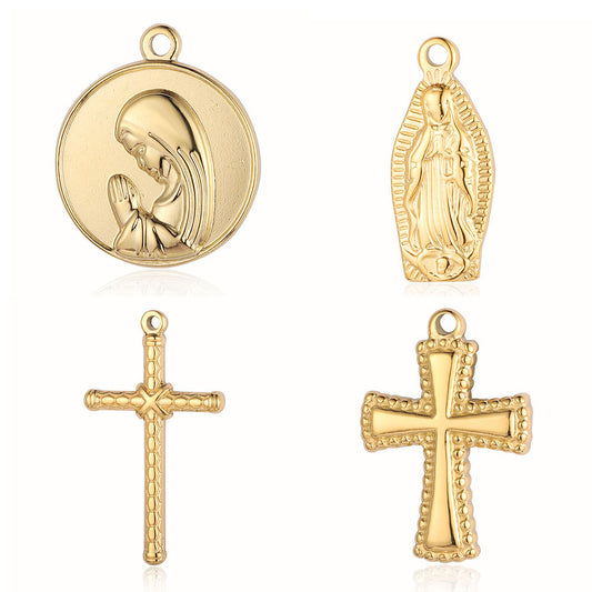 Style Retro Titanium Steel Goddess Ornament Accessories Buddha Pendants