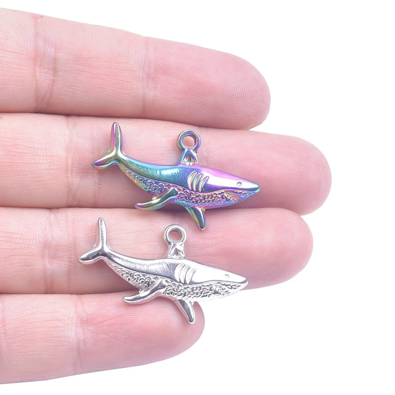 Steel Colorful Shark Ornament Stainless Accessories Pendants