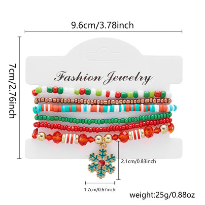 Creative Style Santa Claus Tree Polymer Bracelets