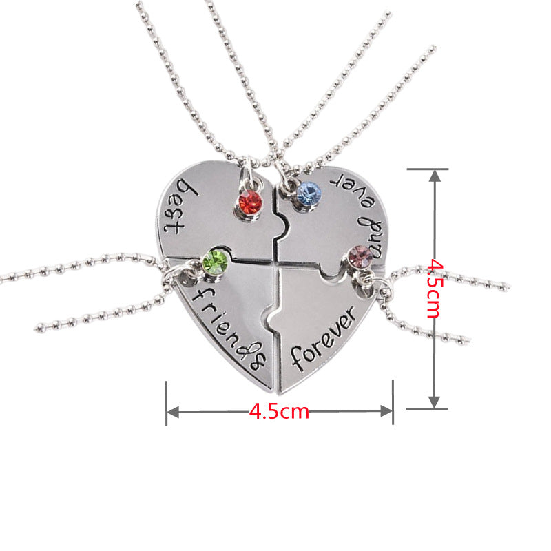 Fashion Letter Good Friend Heart-shaped Z Necklaces