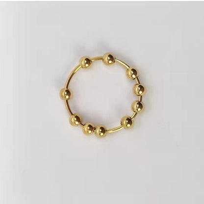 Beads Rotatable Ball Anxiety Decompression Stainless Rings