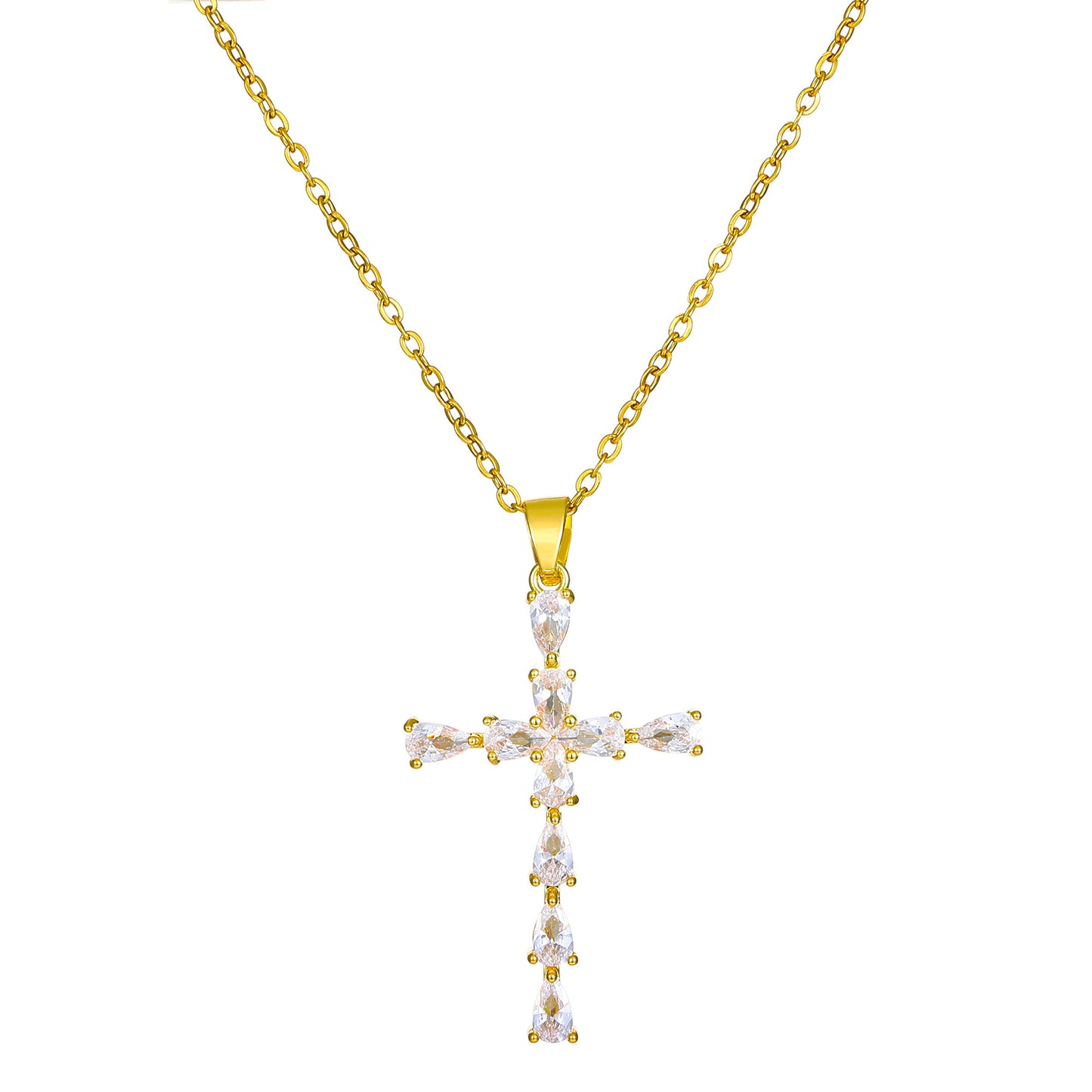 Micro Inlaid Zircon Cross Creative Personality Virgin Female Necklaces