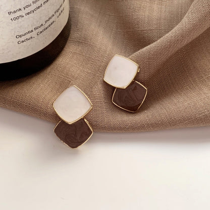 Women's Geometric Square Ear Design High-grade Retro Earrings