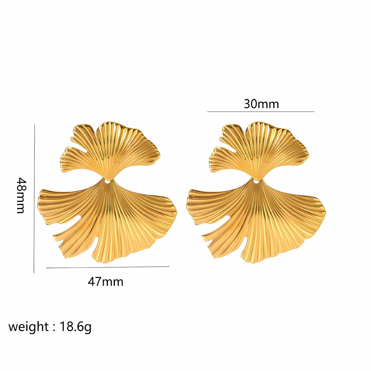 Gold Flower Female Niche Exaggerated Stainless Earrings