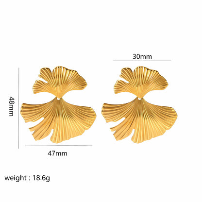 Gold Flower Female Niche Exaggerated Stainless Earrings