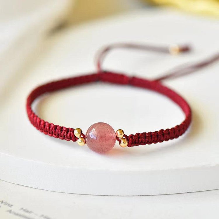 Strawberry Quartz Amethyst Red Agate Gray Bracelets