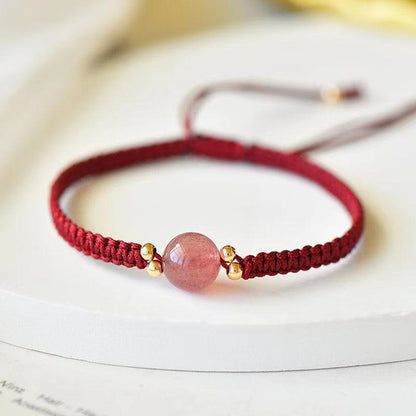 Strawberry Quartz Amethyst Red Agate Gray Bracelets