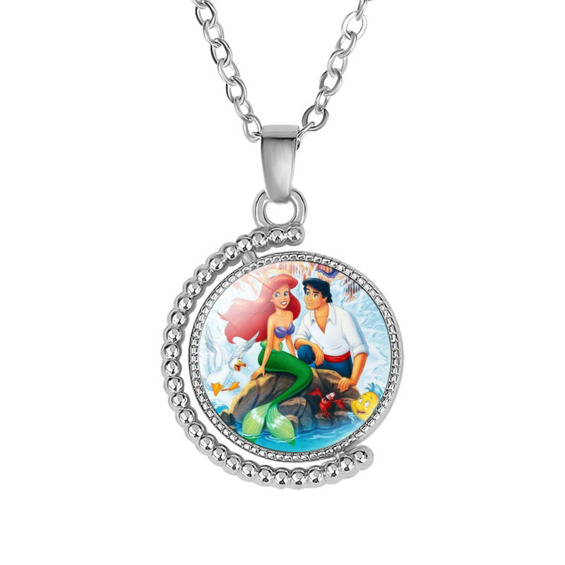 Little Mermaid Double-sided Rotatable Exquisite Sweater Necklaces