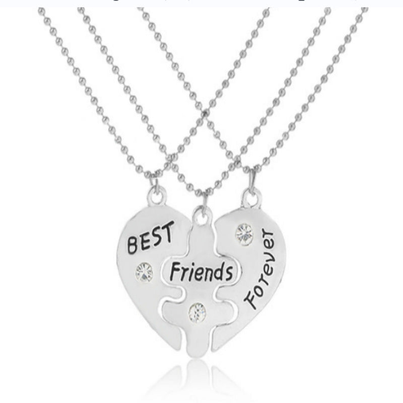 Cool Beautiful Ornament Heart-shaped Square Girlfriends Necklaces