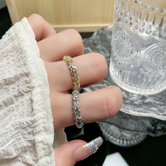 Olive Light Luxury Open Female Cold Rings