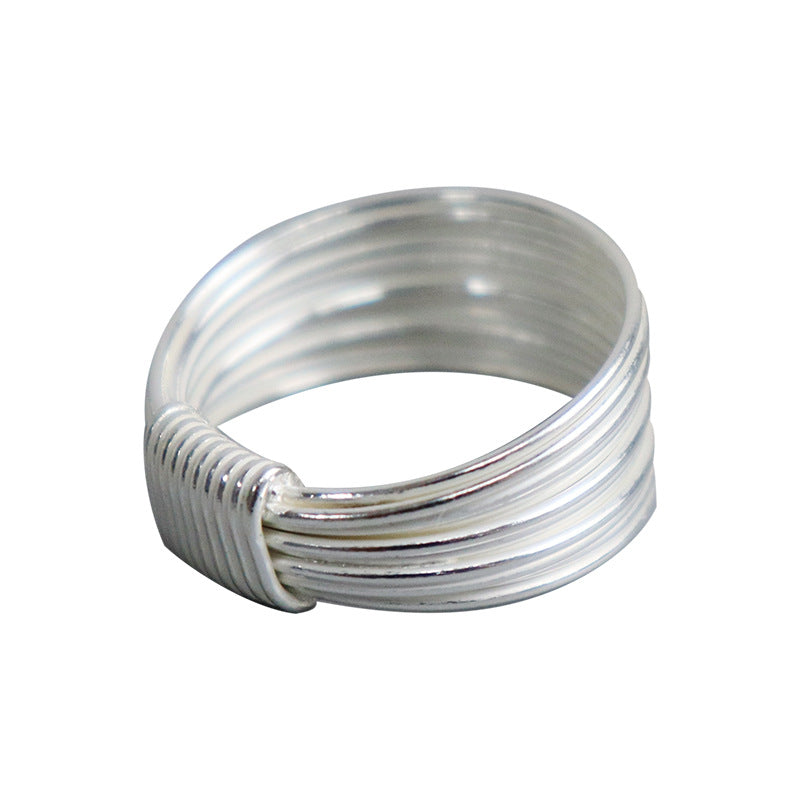 Winding Fine Silk Sterling Sier Simple Rings