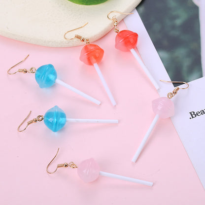 Love Lollipop Sweet Cute Heart Candy Earrings