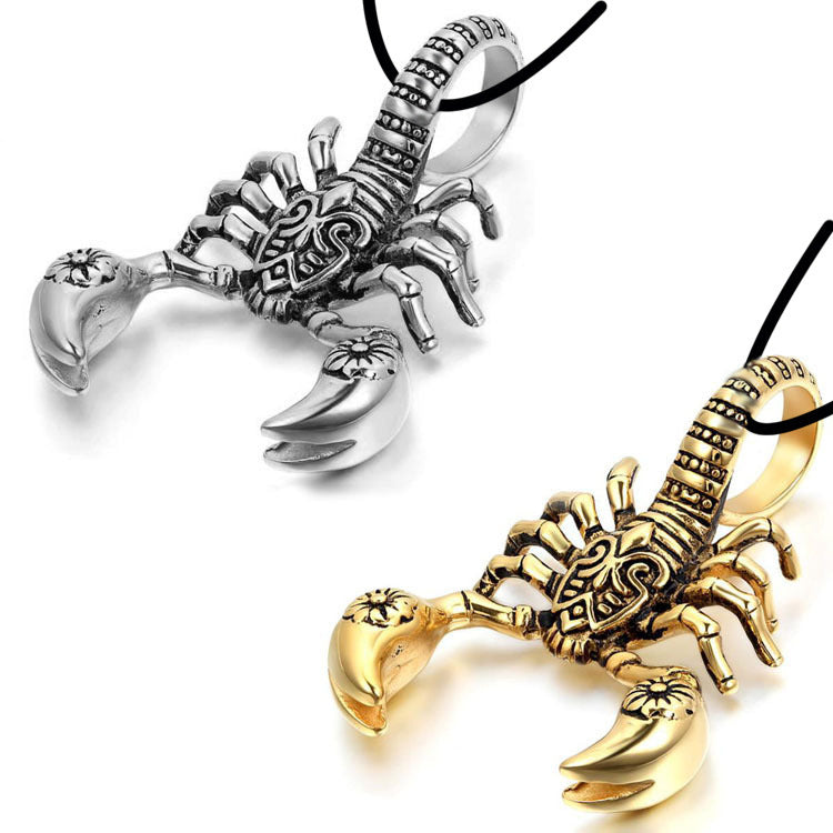 Men's Crab Spider Cross Titanium Steel Chain Necklaces