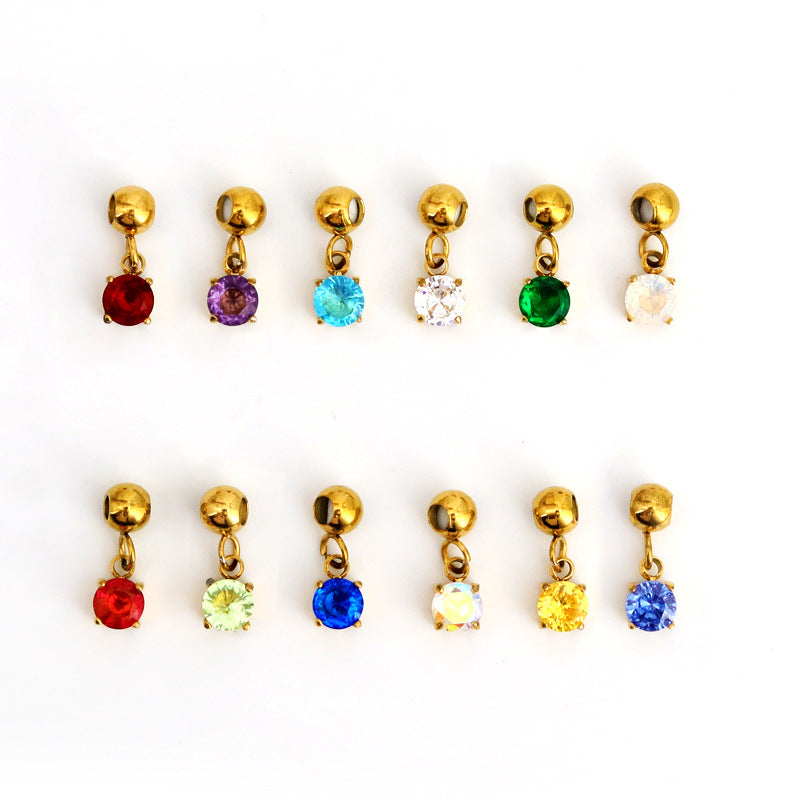 Constellation Birthstone Four Claw Colorful Crystals Pendants