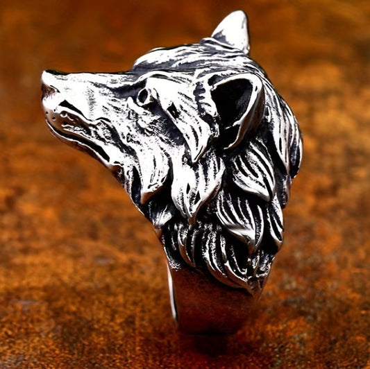 Men's Wolf Head Trendy Animal Exaggerated Domineering Hip Rings