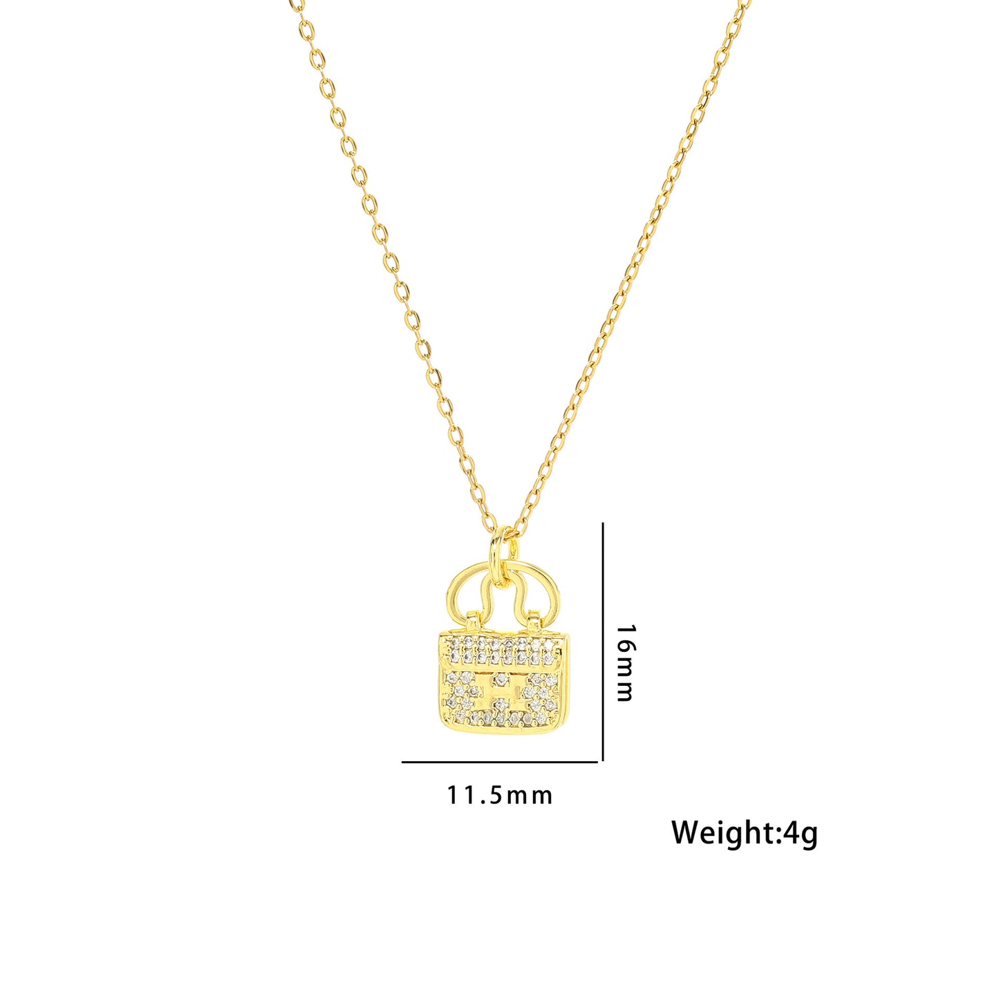 Women's Letter Bag Gold Titanium Steel Handbag Necklaces