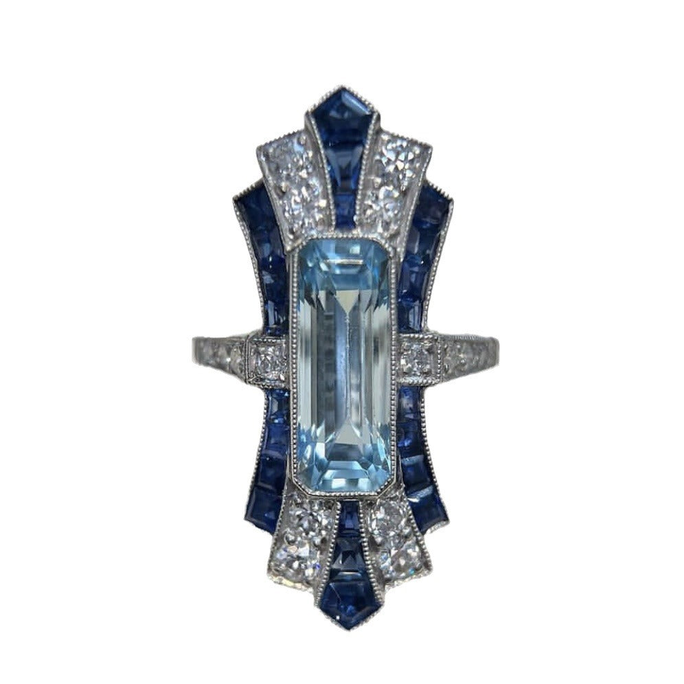 Jewelry Sapphire Classic Palace Style Zircon Rings