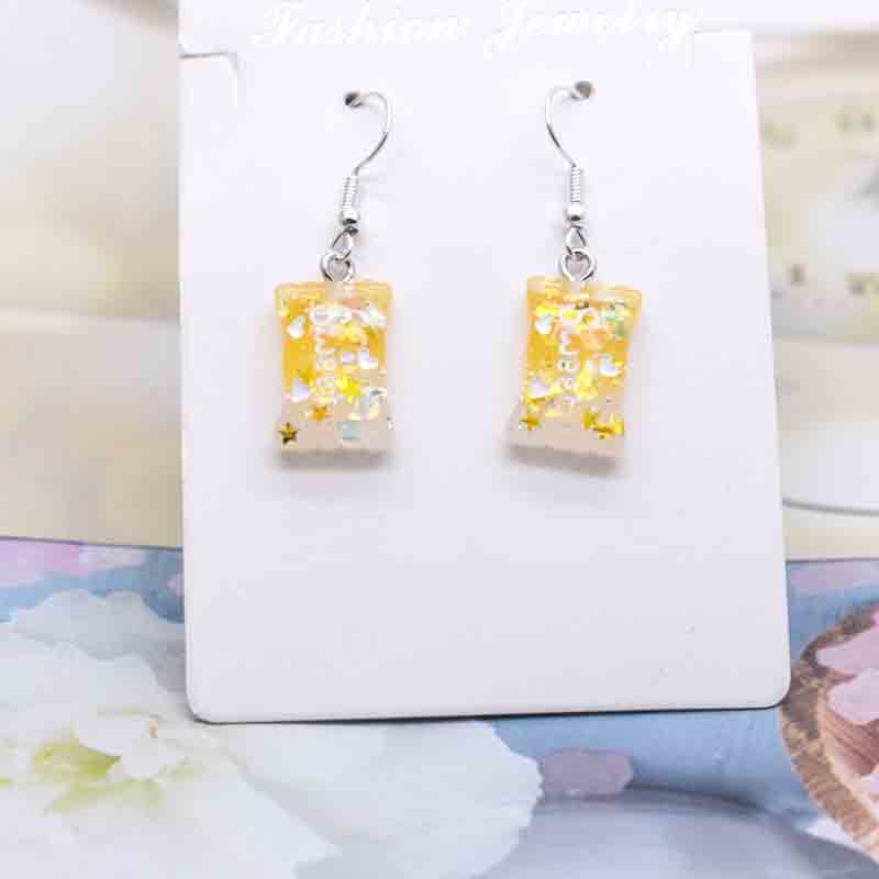 Ice Cream Candy Drink Resin Homemade Earrings