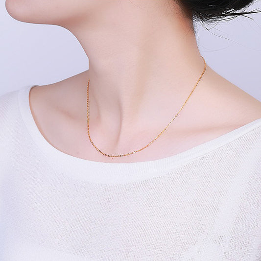 Sterling Sier Cross Chain Clavicle Electroplated Necklaces